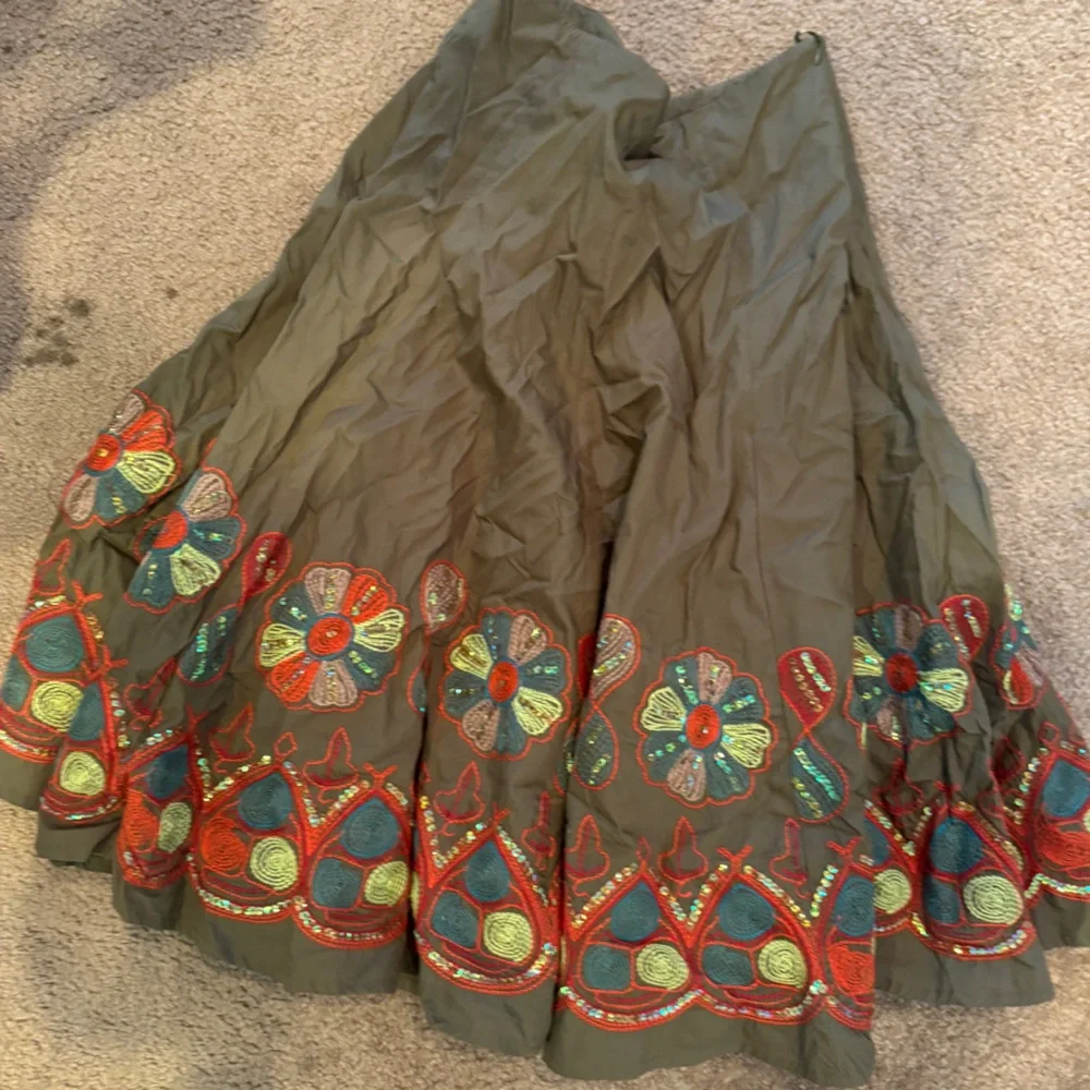 Sweet by Miss Me Olive Floral Embroidered Skirt
